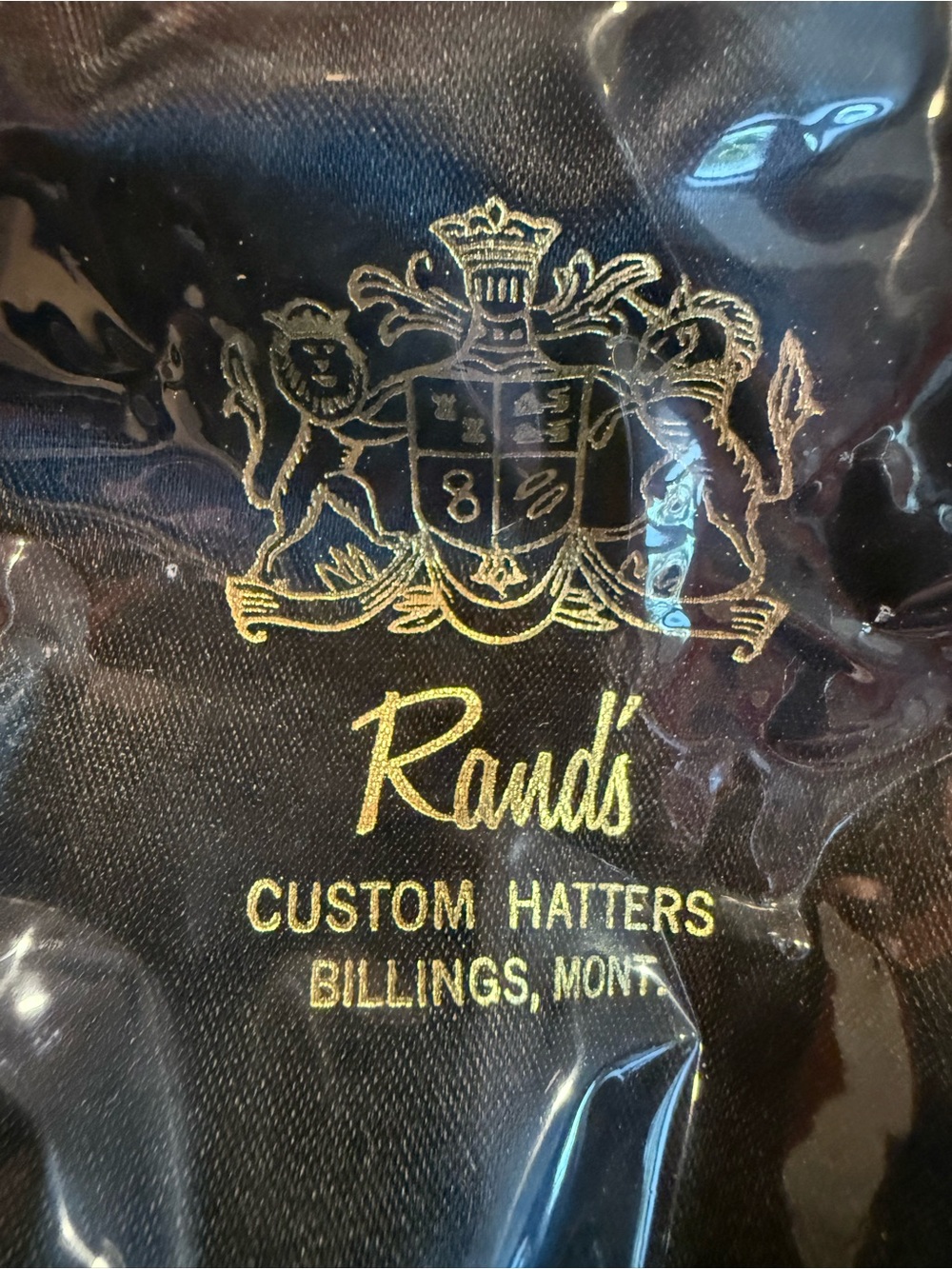 Rand’s custom made 20X Beaver felt men’s black wide-brim hat-taupe trim sz 7 1/2 - Picture 14 of 15